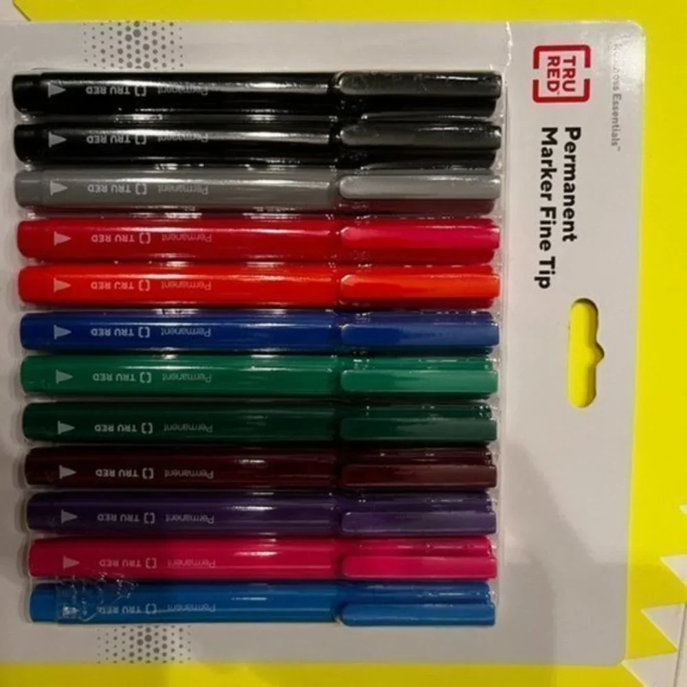 Permanent Markers - Fine Tip / Tru Red / Set of‎ 12 (t/o/x)